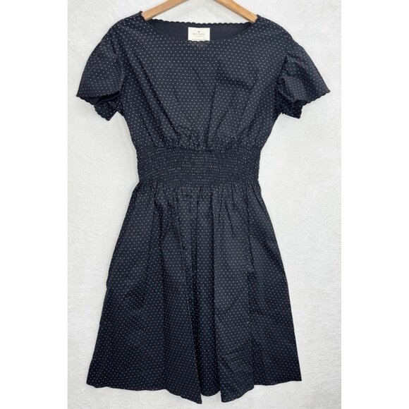 Kate Spade New York Black Pin Dot Scallop Poplin Dress Size Small NWT - Picture 16 of 16
